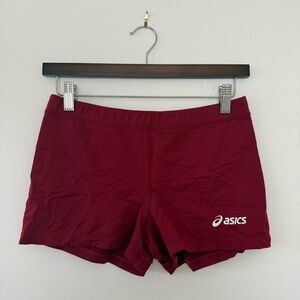 ASICS Maroon Volleyball Spandex Compression Shorts - Medium